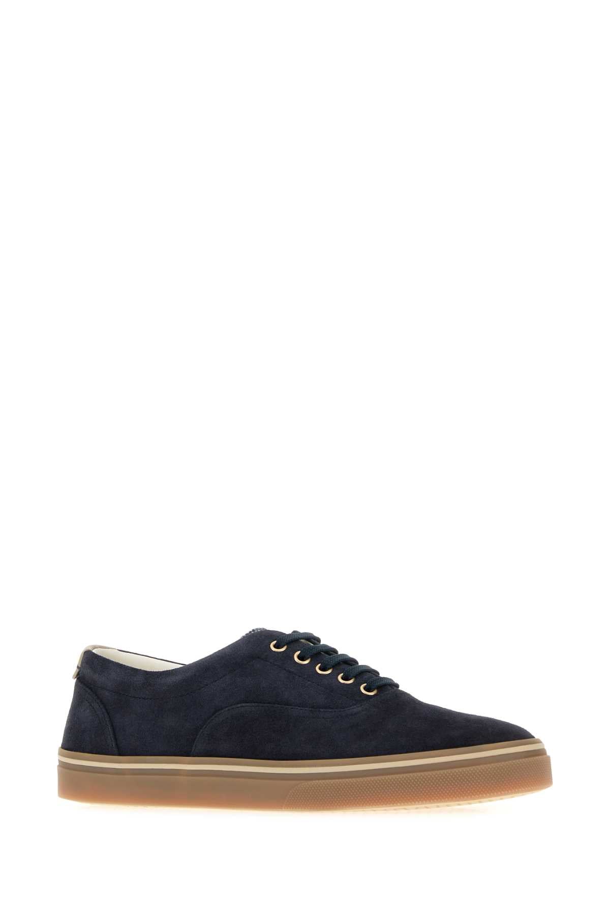 Brunello Cucinelli Men's Suede Sneakers in Blue - view 2