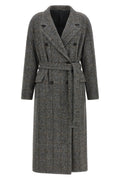Brunello Cucinelli Women's Check Tweed Coat in Gray