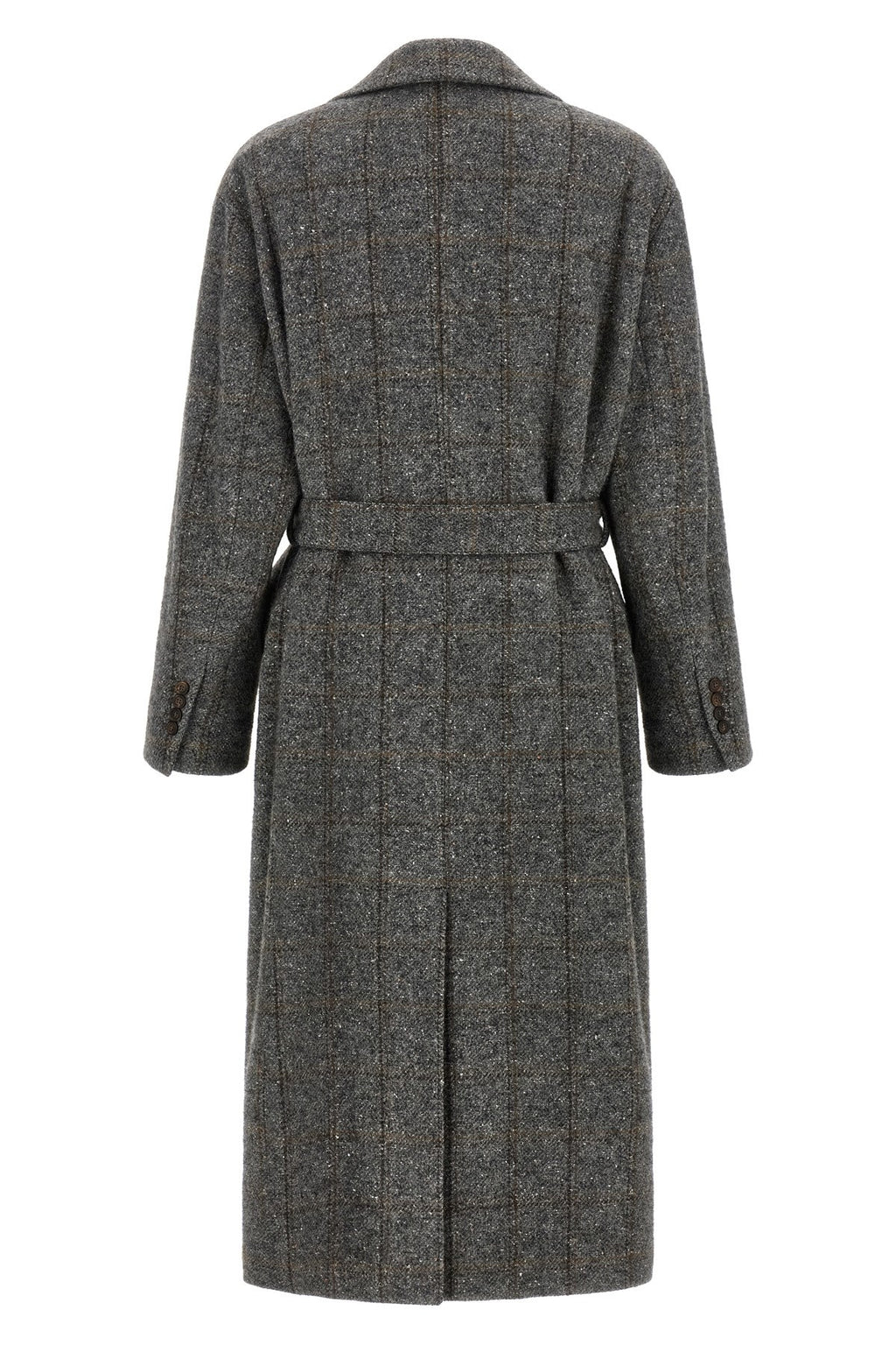 Brunello Cucinelli Women's Check Tweed Coat in Gray