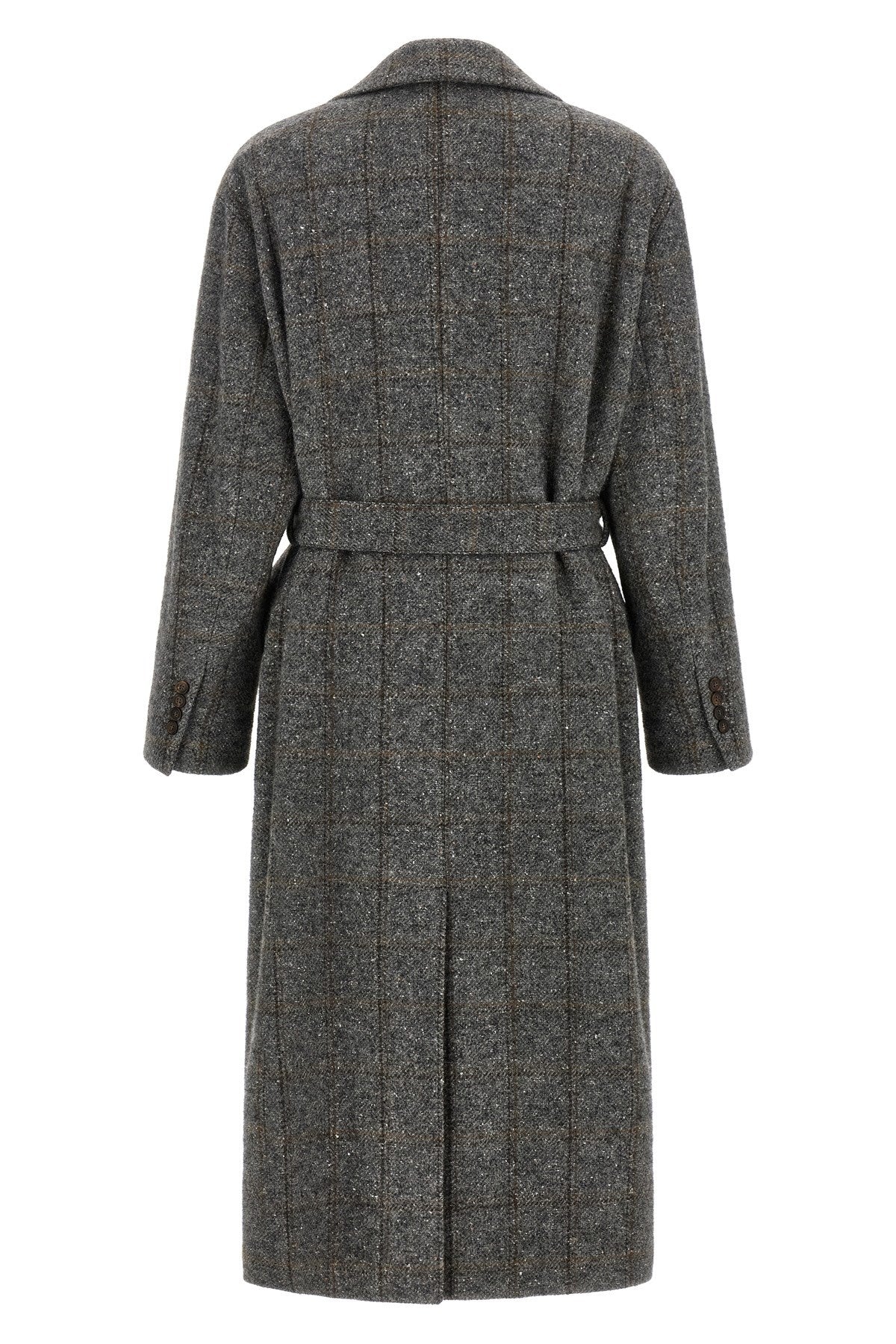 Brunello Cucinelli Women's Check Tweed Coat in Gray