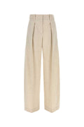 Brunello Cucinelli Women's Virgin Wool Trousers in Cream - view 1