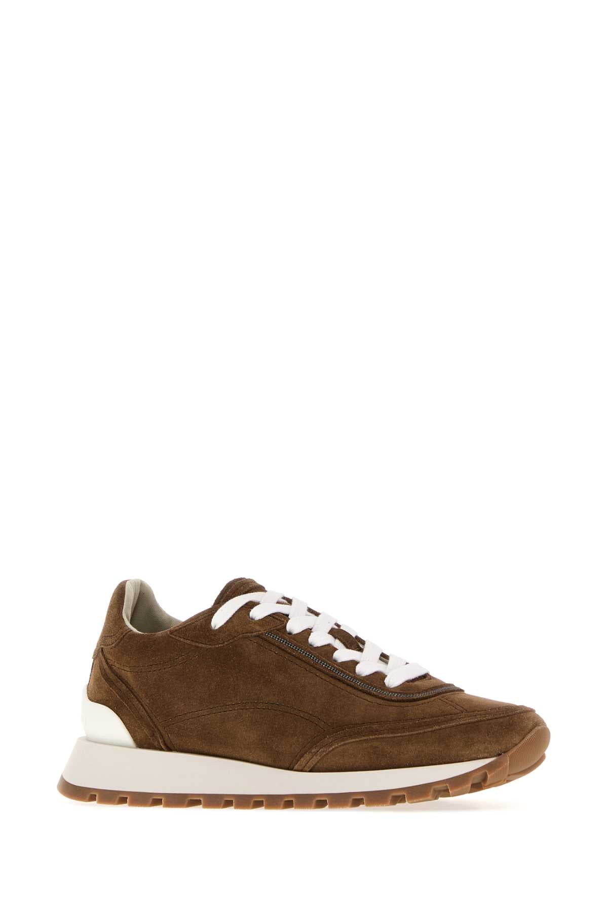 Brunello Cucinelli Women's Suede Sneakers in Brown - view 2