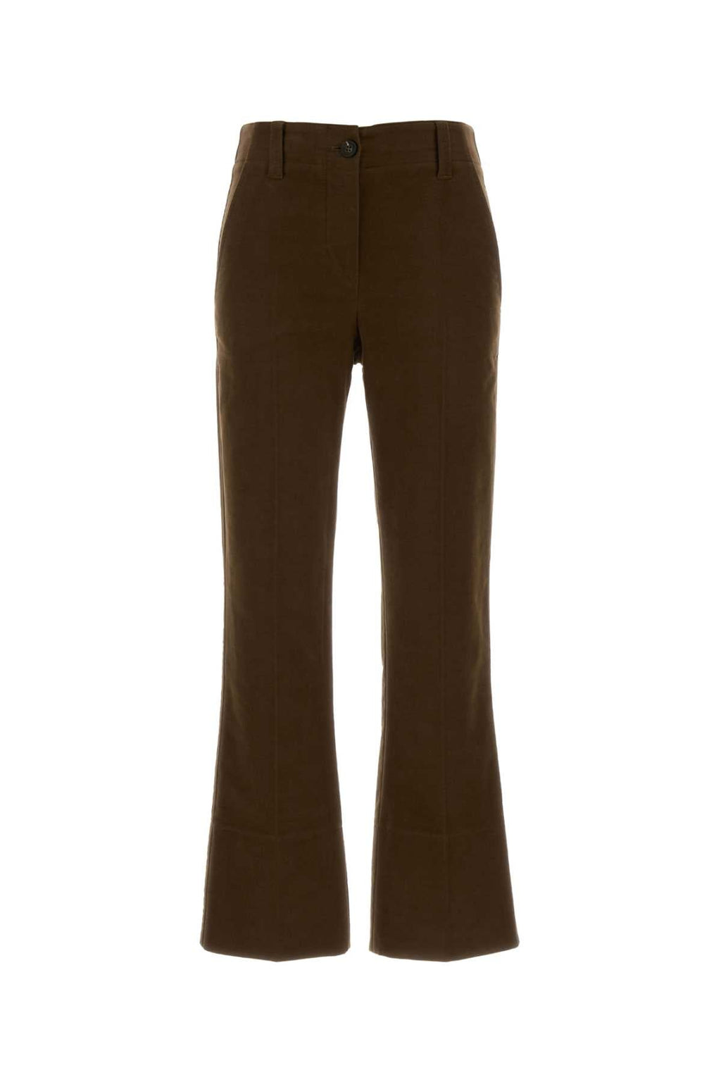 Brunello Cucinelli Women's Flared Cotton Trousers in Brown - view 1