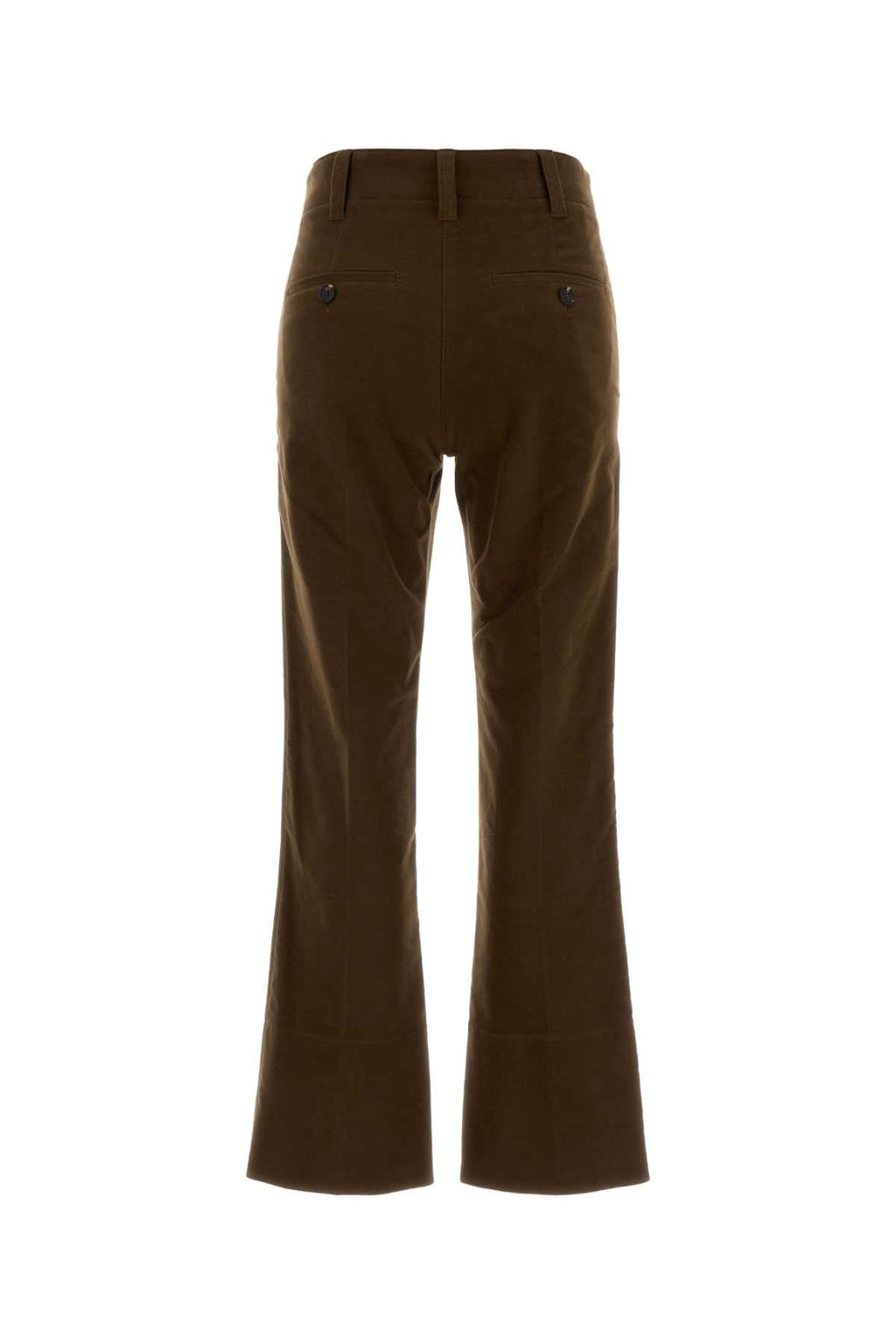 Brunello Cucinelli Women's Flared Cotton Trousers in Brown - view 2
