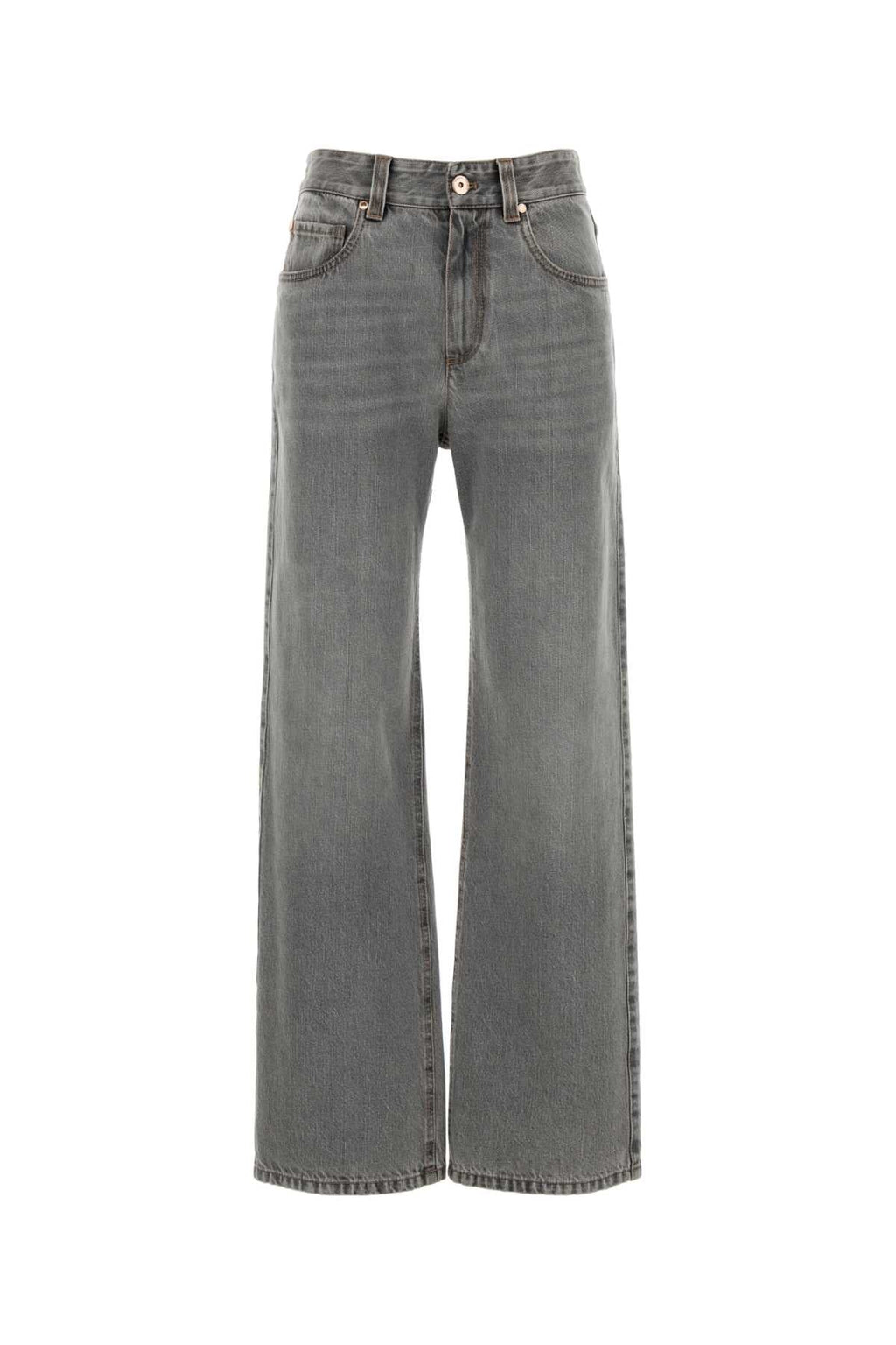 Brunello Cucinelli Women's Wide Cotton Jeans in Light Blue - view 1