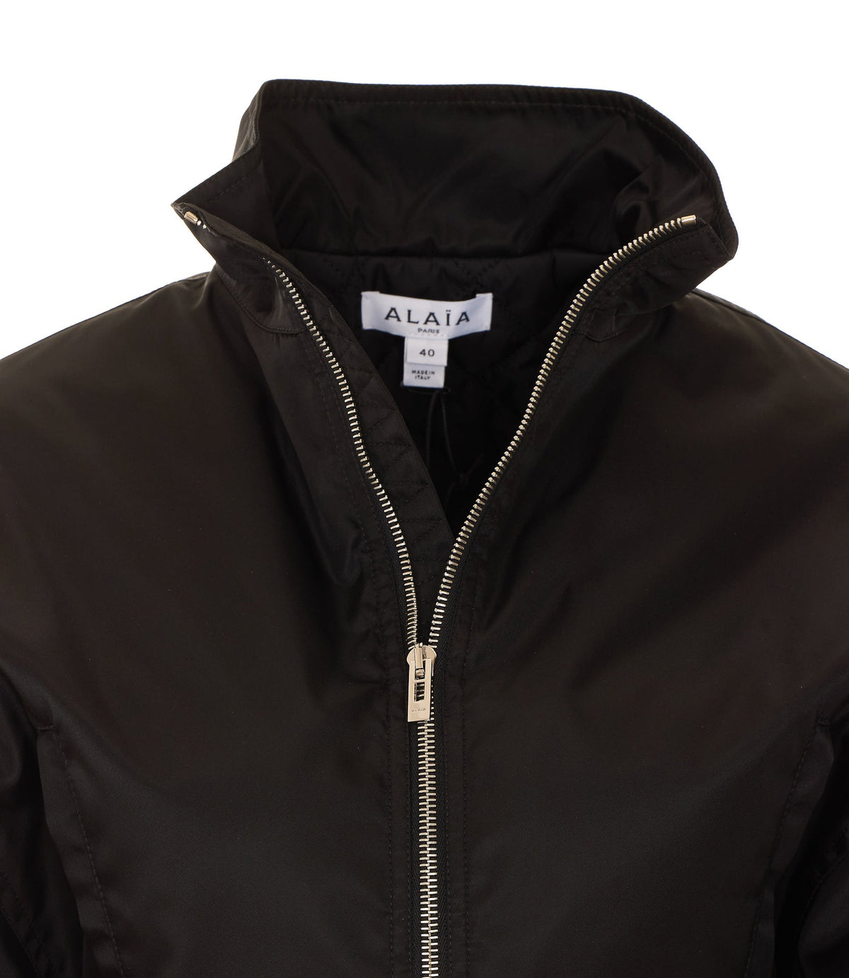 Alaia Women's Belted Bomber in Black Polyamide - view 4