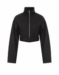 Alaia Women's Belted Bomber in Black Polyamide - view 1