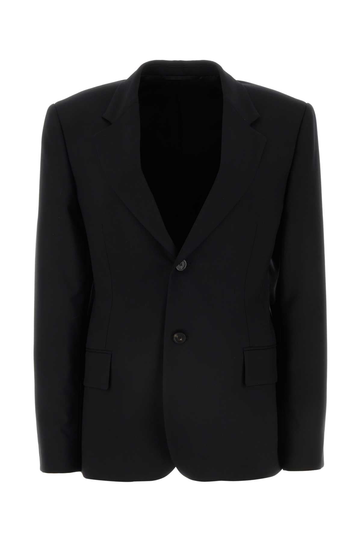 Balenciaga Women's Wool Waisted Blazer in Black - view 1