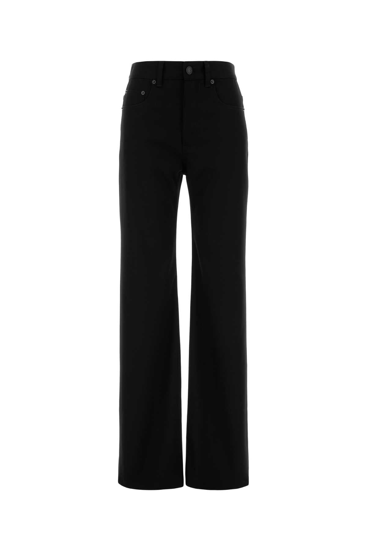 Balenciaga Women's Wool Elastane Straight Pants in Black - view 1