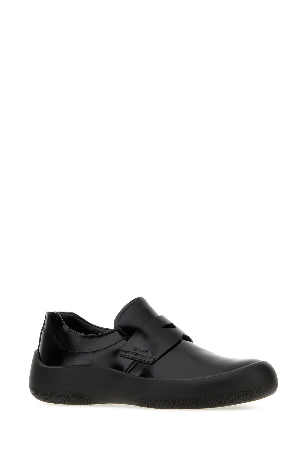 Prada Men's Leather Prax Loafers in Black - view 2