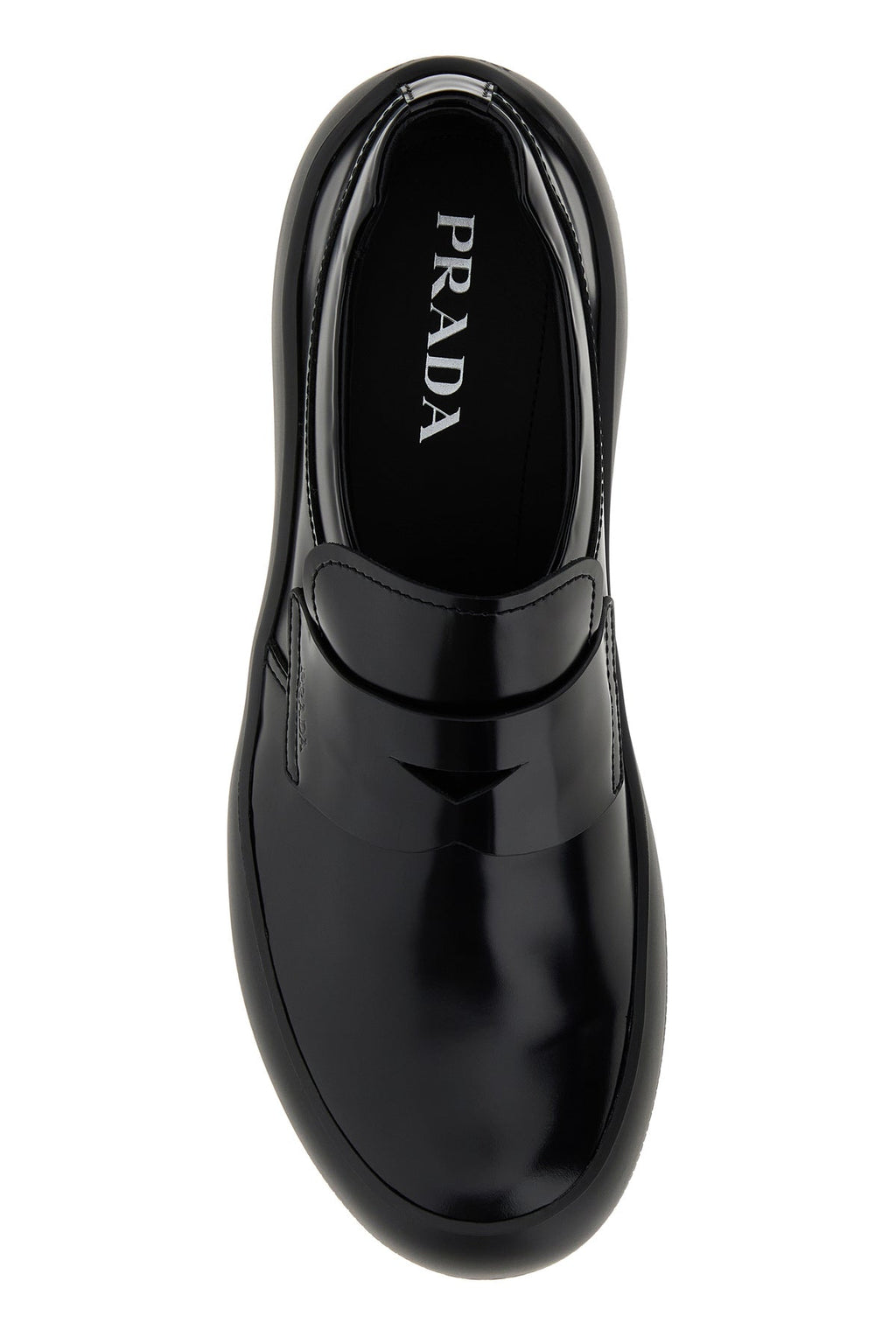 Prada Men's Leather Prax Loafers in Black - view 4