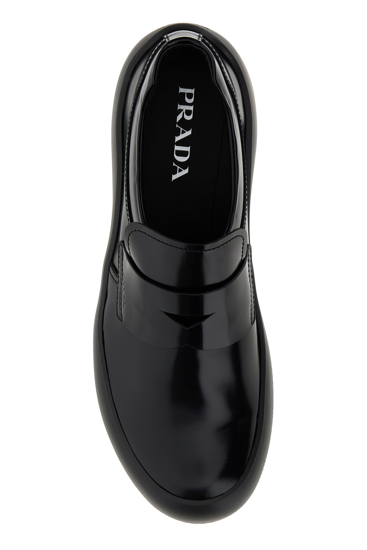 Prada Men's Leather Prax Loafers in Black - view 4