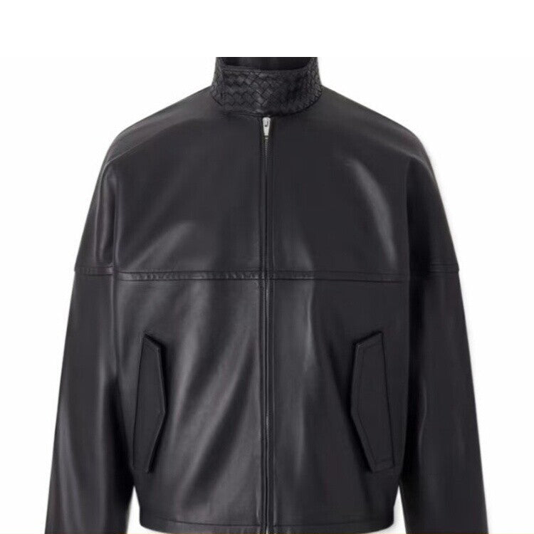 Bottega Veneta Men's Leather Jacket in Black