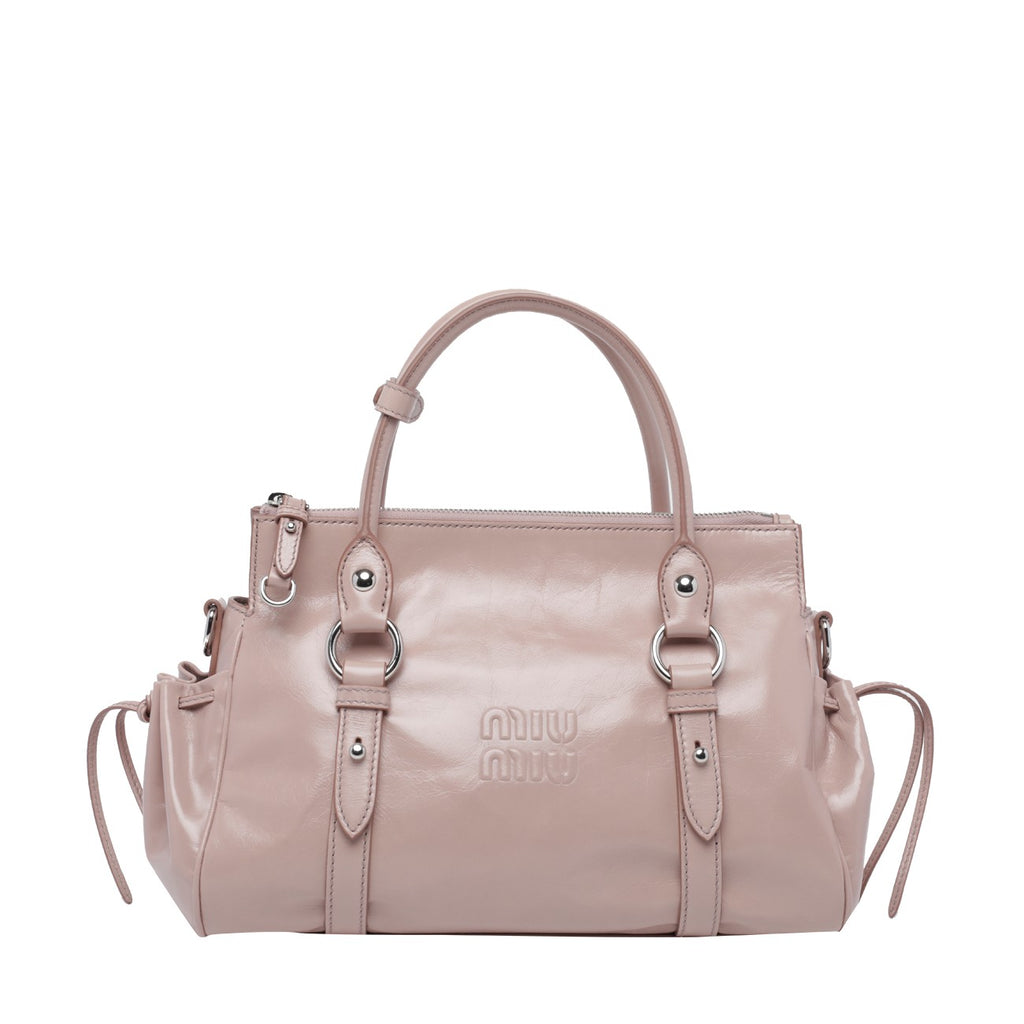 Miu Miu Women's Shiny Leather Handbag in Pink - view 1
