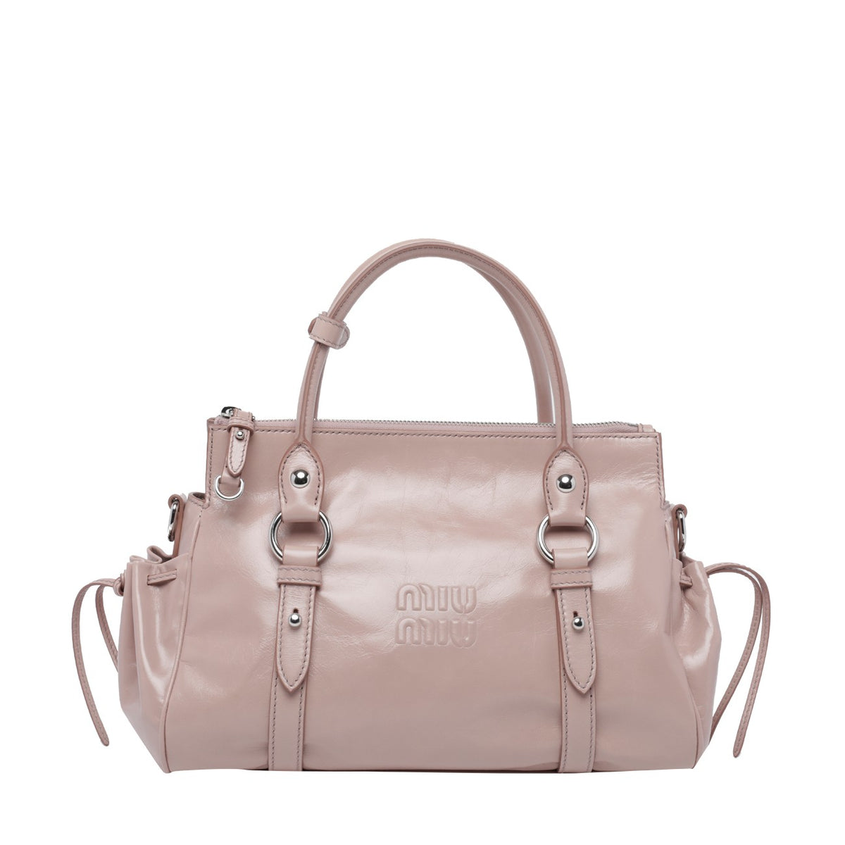 Miu Miu Women's Shiny Leather Handbag in Pink - view 1