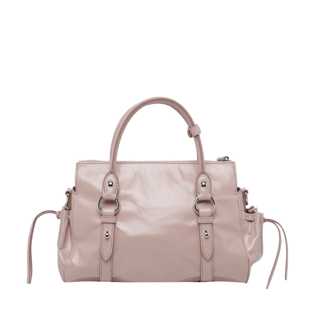 Miu Miu Women's Shiny Leather Handbag in Pink - view 3