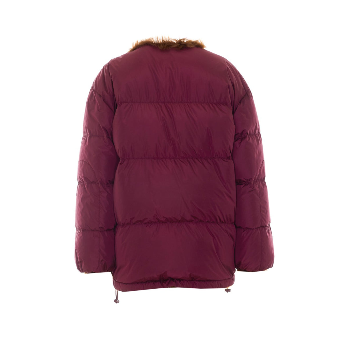 Miu Miu Reversible Shearling Down Jacket in Red/Burgundy - view 2