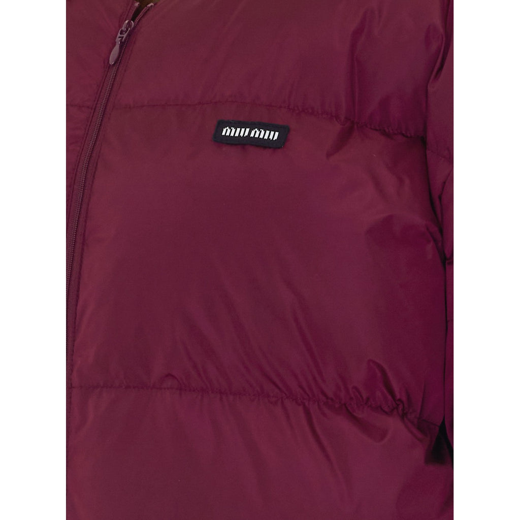 Miu Miu Reversible Shearling Down Jacket in Red/Burgundy - view 3