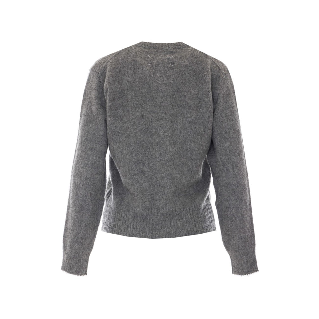 Maison Margiela Women's Floral Wool Sweater in Grey - view 2