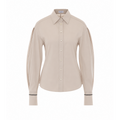 Brunello Cucinelli Women's Cotton Poplin Shirt in Beige - view 1