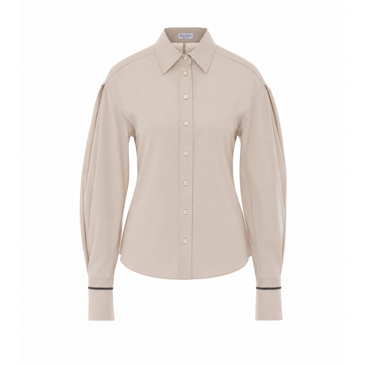 Brunello Cucinelli Women's Cotton Poplin Shirt in Beige - view 1