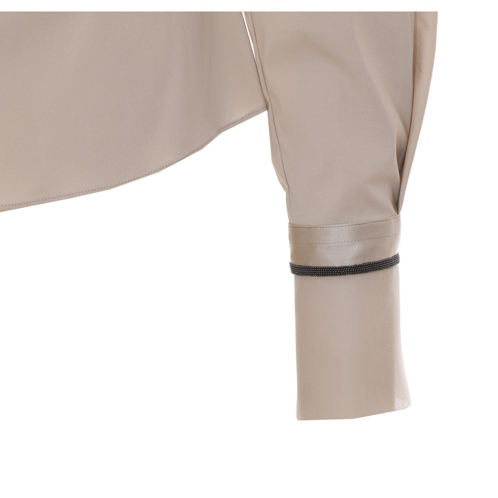 Brunello Cucinelli Women's Cotton Poplin Shirt in Beige - view 2