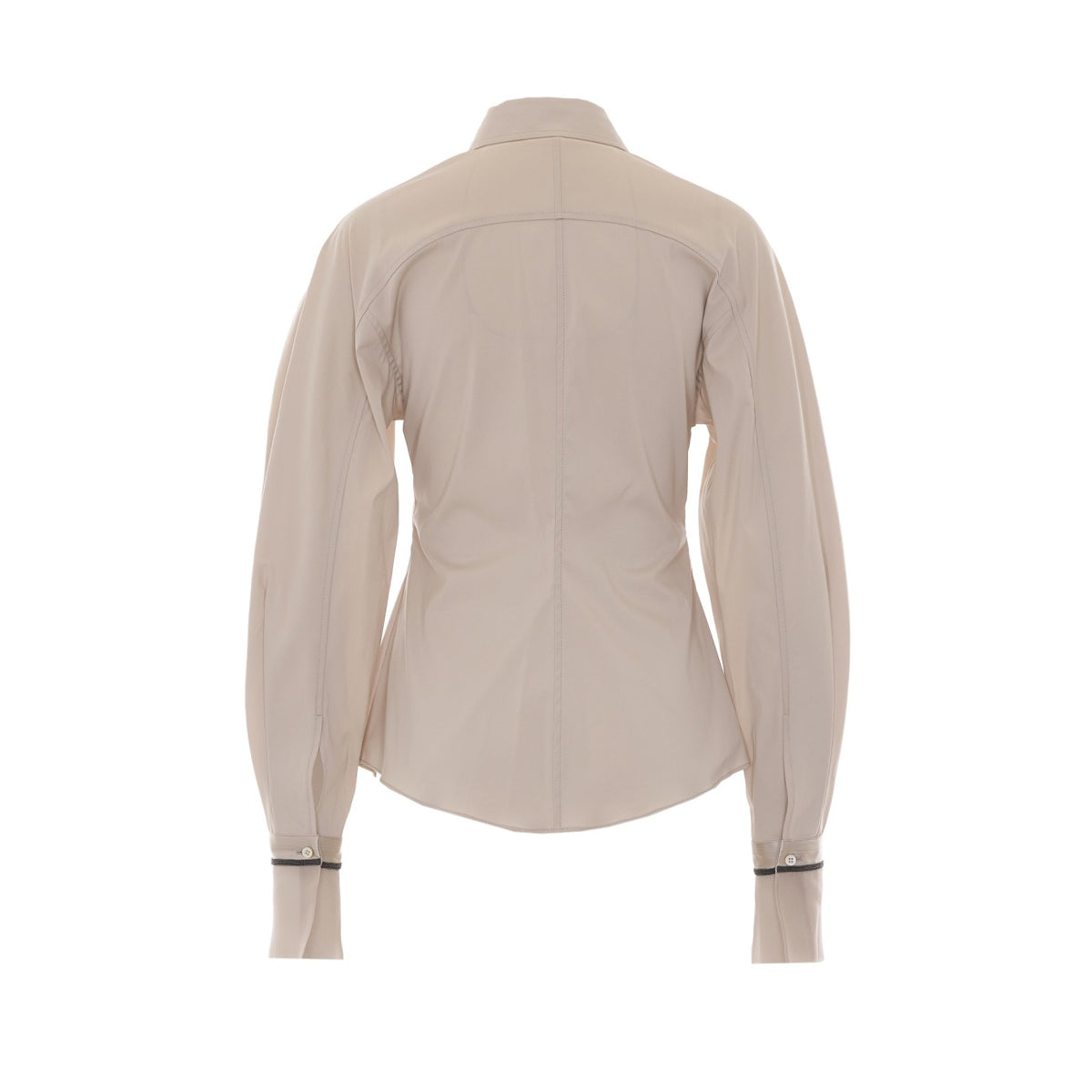 Brunello Cucinelli Women's Cotton Poplin Shirt in Beige - view 3