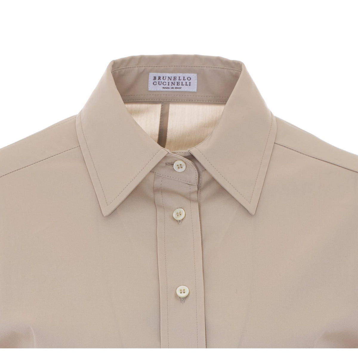 Brunello Cucinelli Women's Cotton Poplin Shirt in Beige - view 4