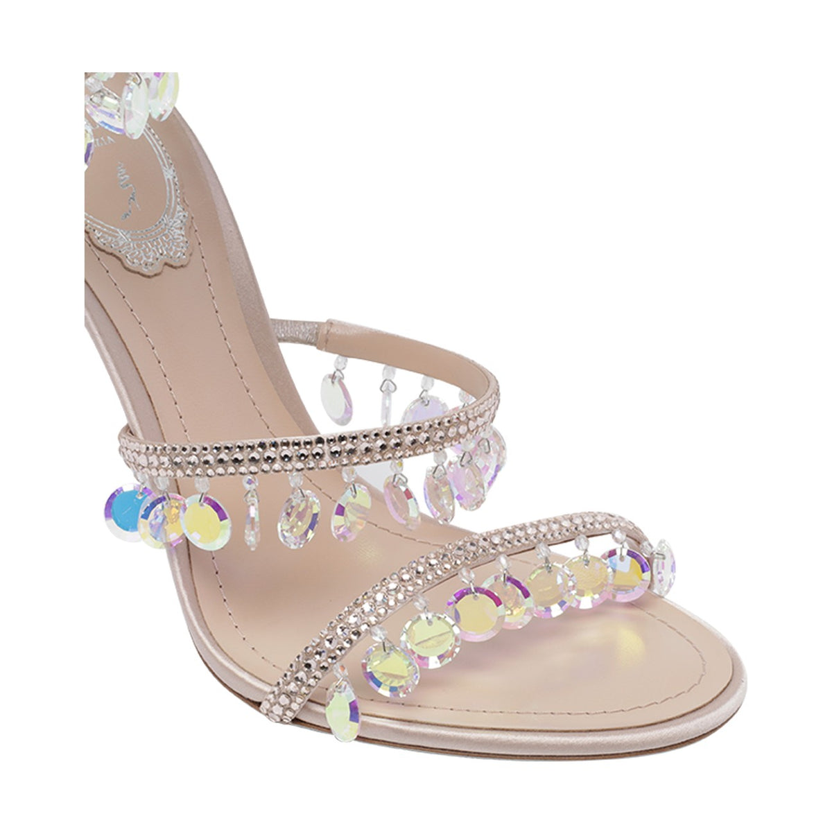René Caovilla Women's Chandelier Crystal Sandals in Beige - view 2