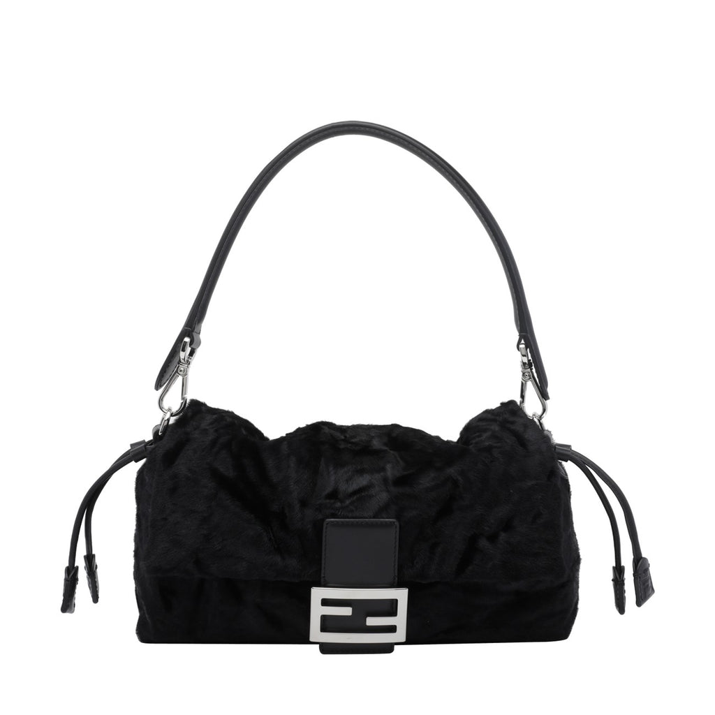 Fendi Medium Baguette Leather Bag in Black - view 1