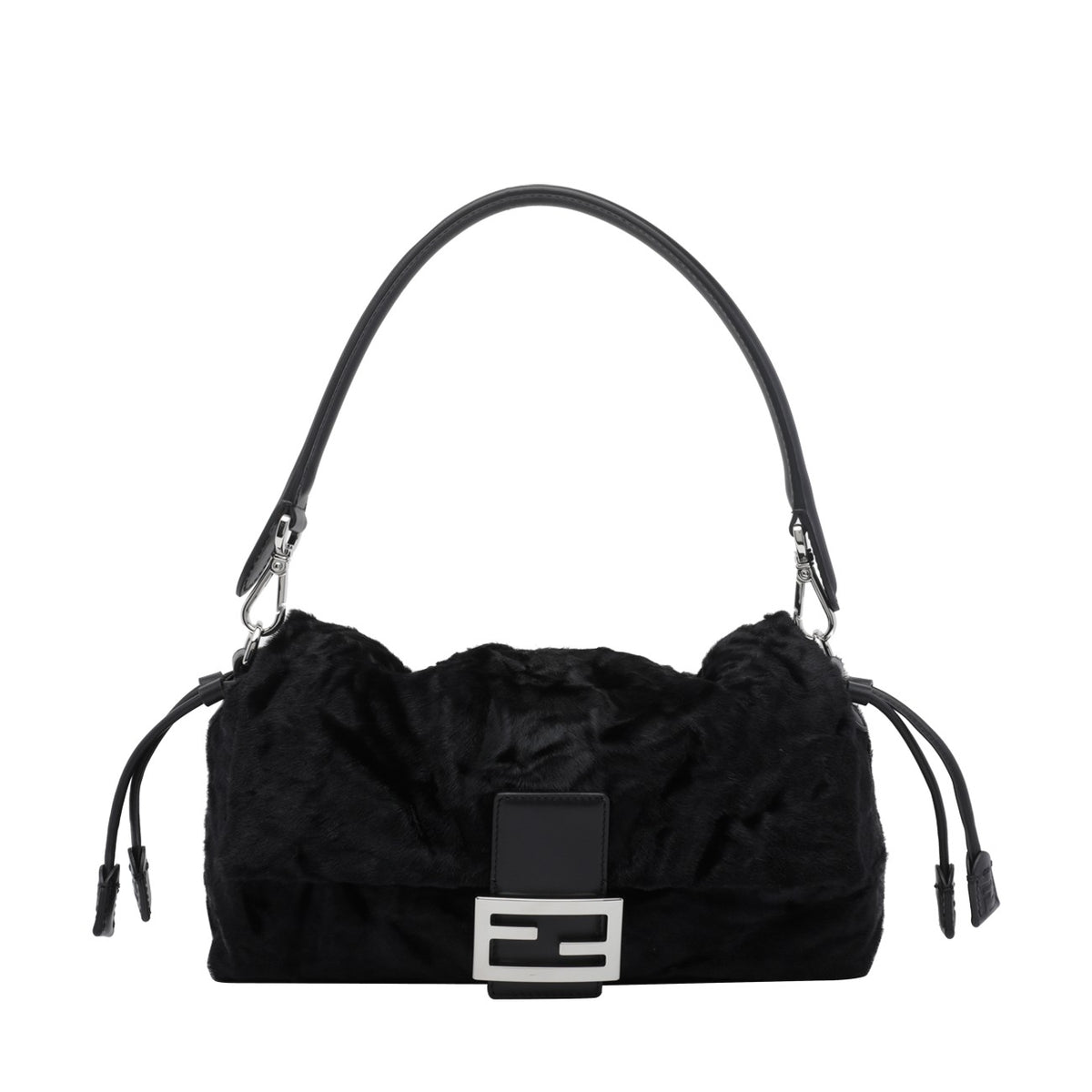 Fendi Medium Baguette Leather Bag in Black - view 1