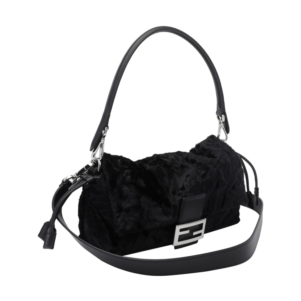 Fendi Medium Baguette Leather Bag in Black - view 2