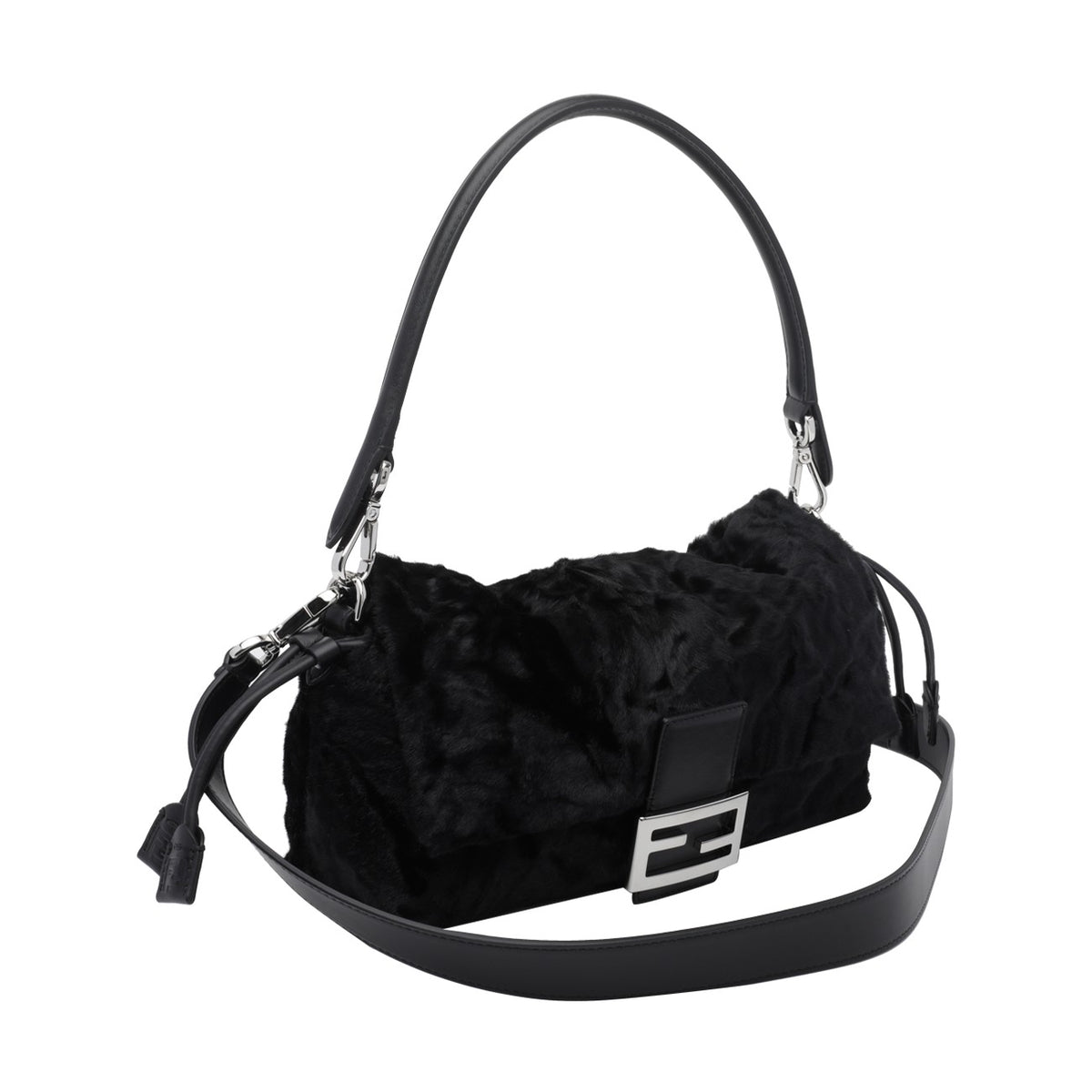 Fendi Medium Baguette Leather Bag in Black - view 2