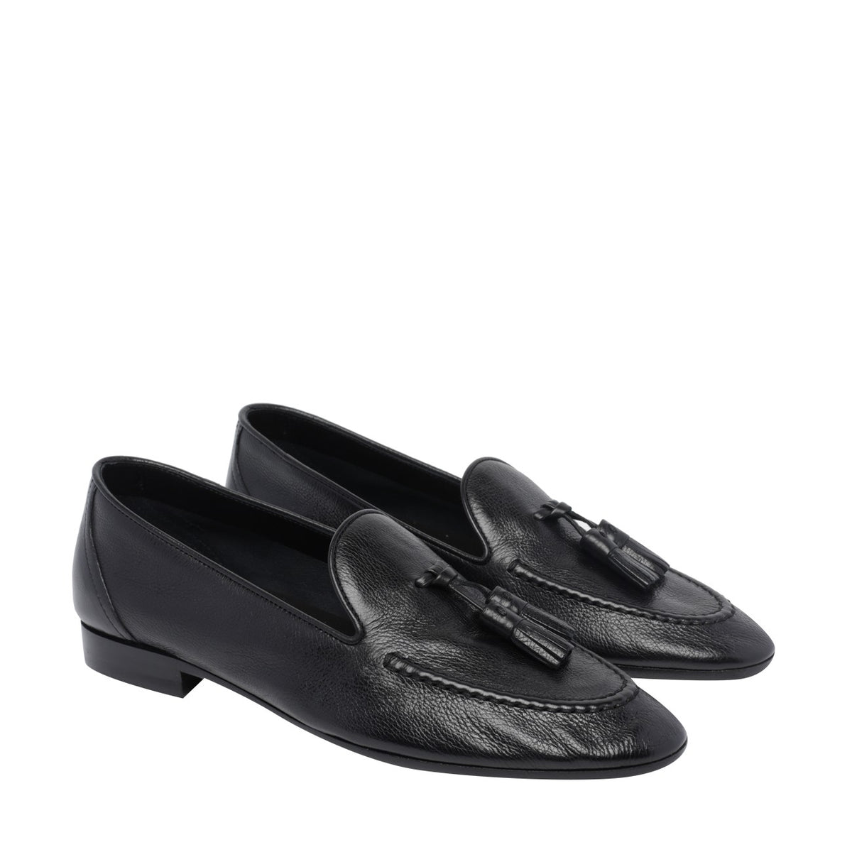 The Row Caden Suede Loafers in Black - view 2