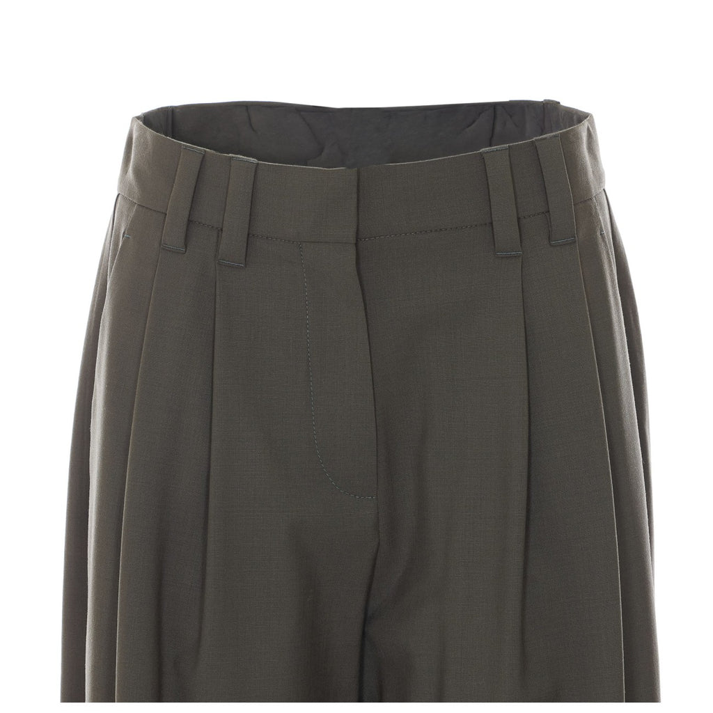 Brunello Cucinelli Wool Pants in Green - view 4