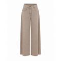 Brunello Cucinelli Wide Cotton Jeans in Beige - view 1