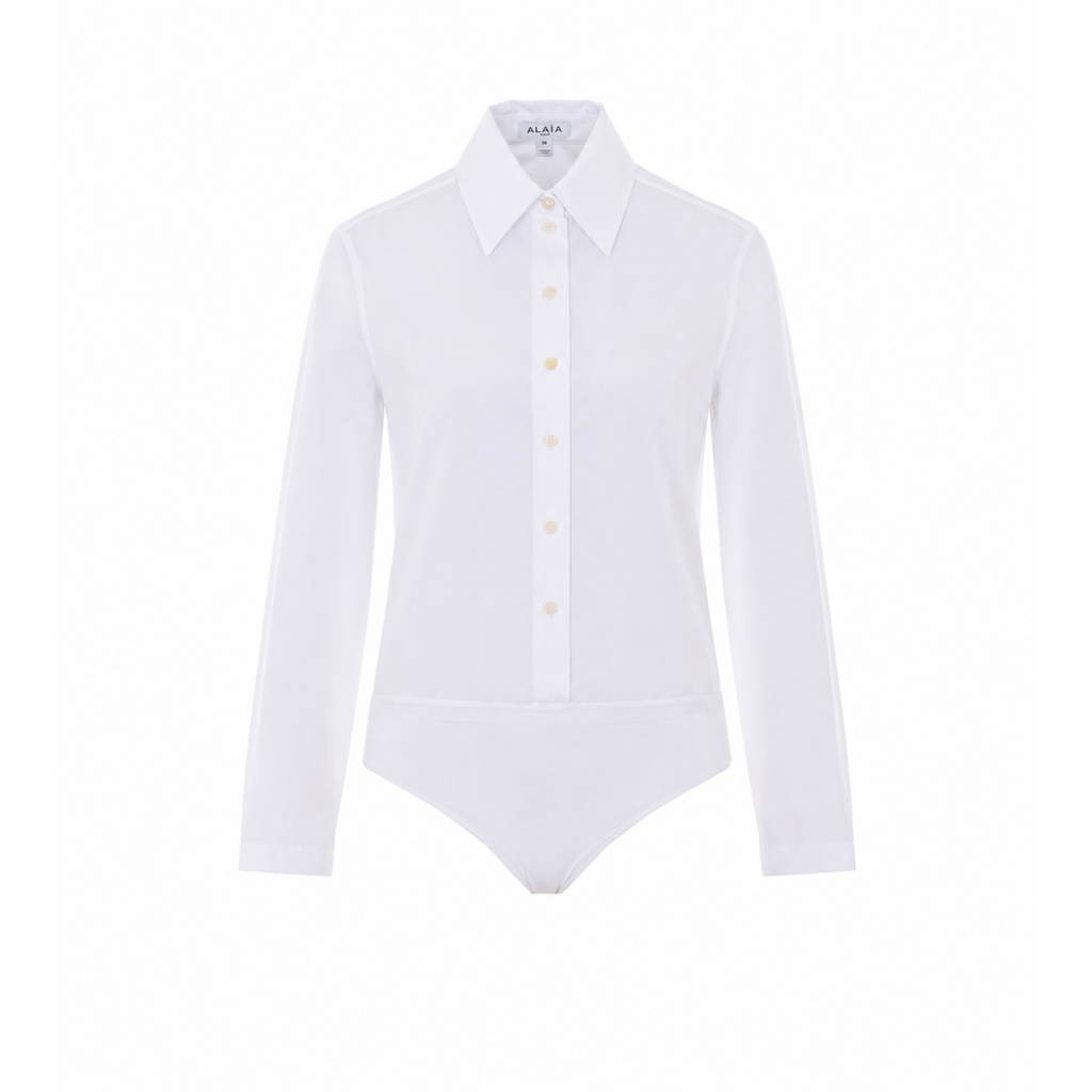 Alaia Basque Cotton Shirt in White - view 1
