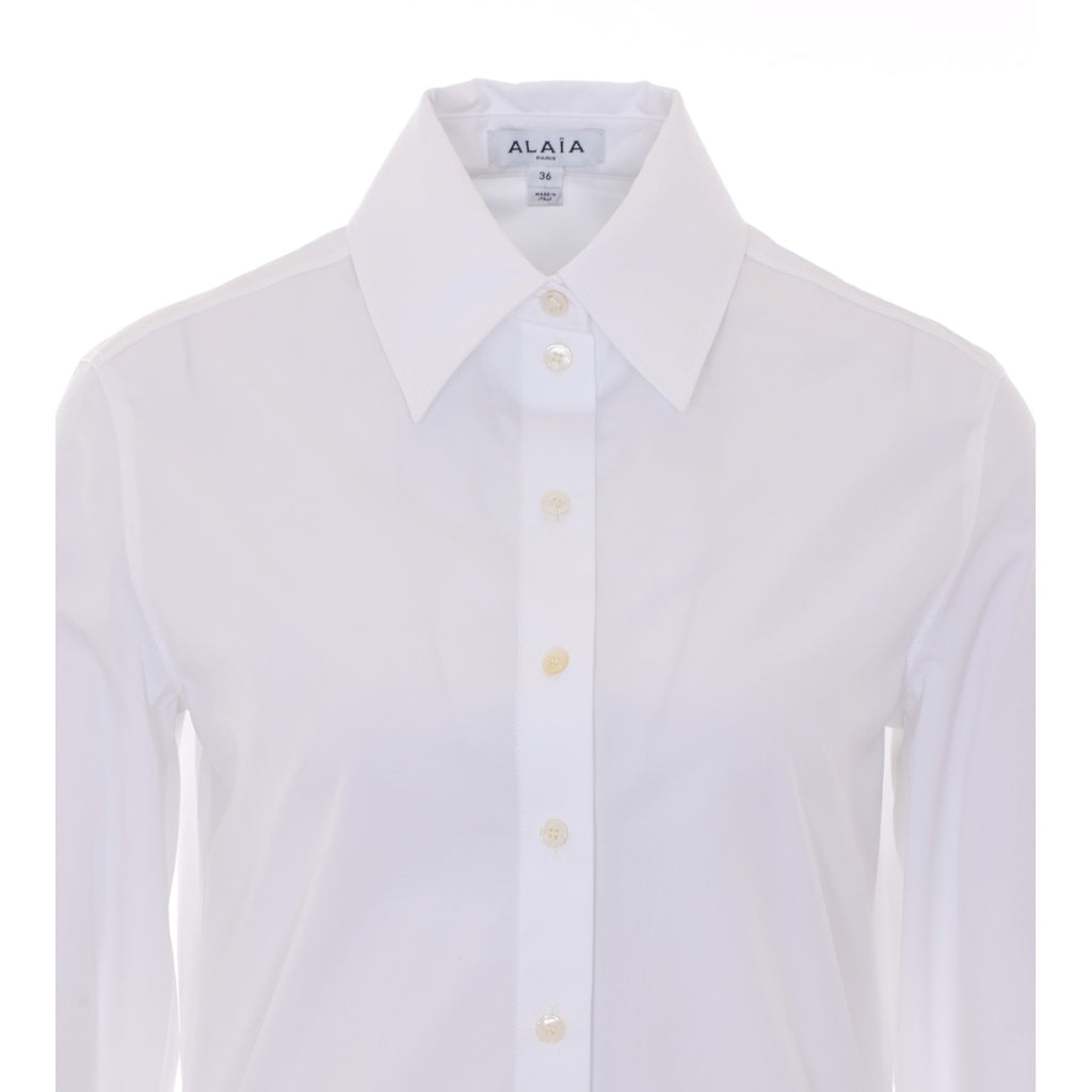 Alaia Basque Cotton Shirt in White - view 4
