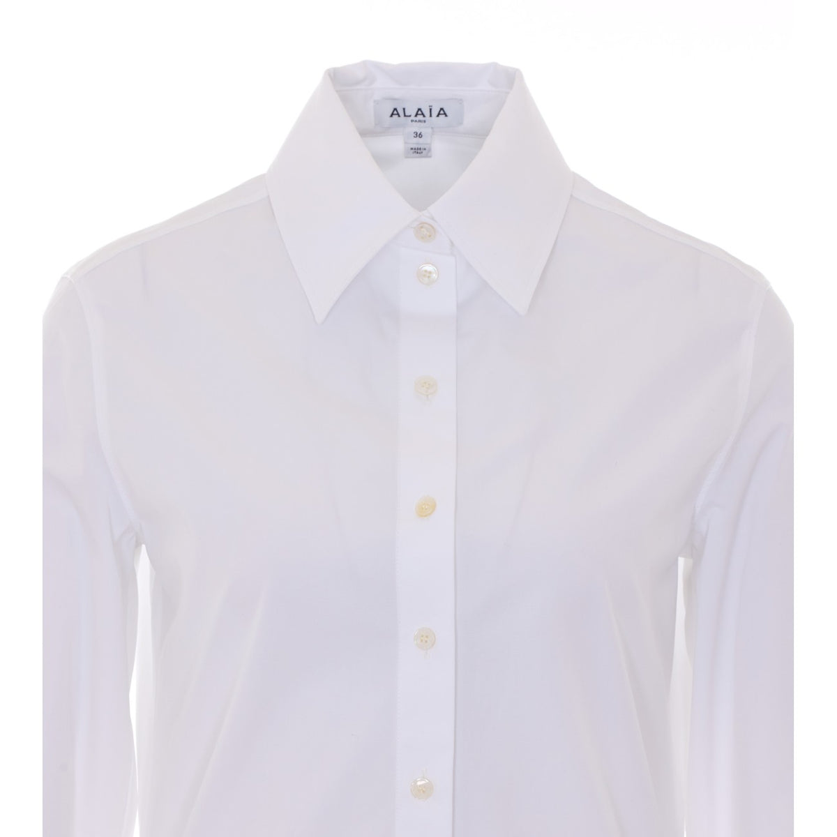 Alaia Basque Cotton Shirt in White - view 4