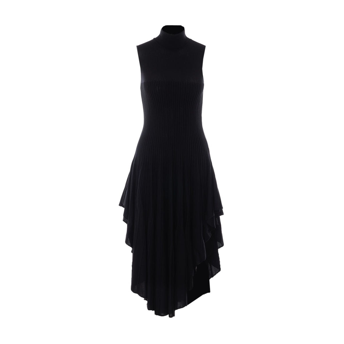Alaia Triangle Wool Knit Dress in Black - view 1
