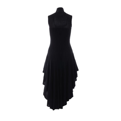 Alaia Triangle Wool Knit Dress in Black - view 2