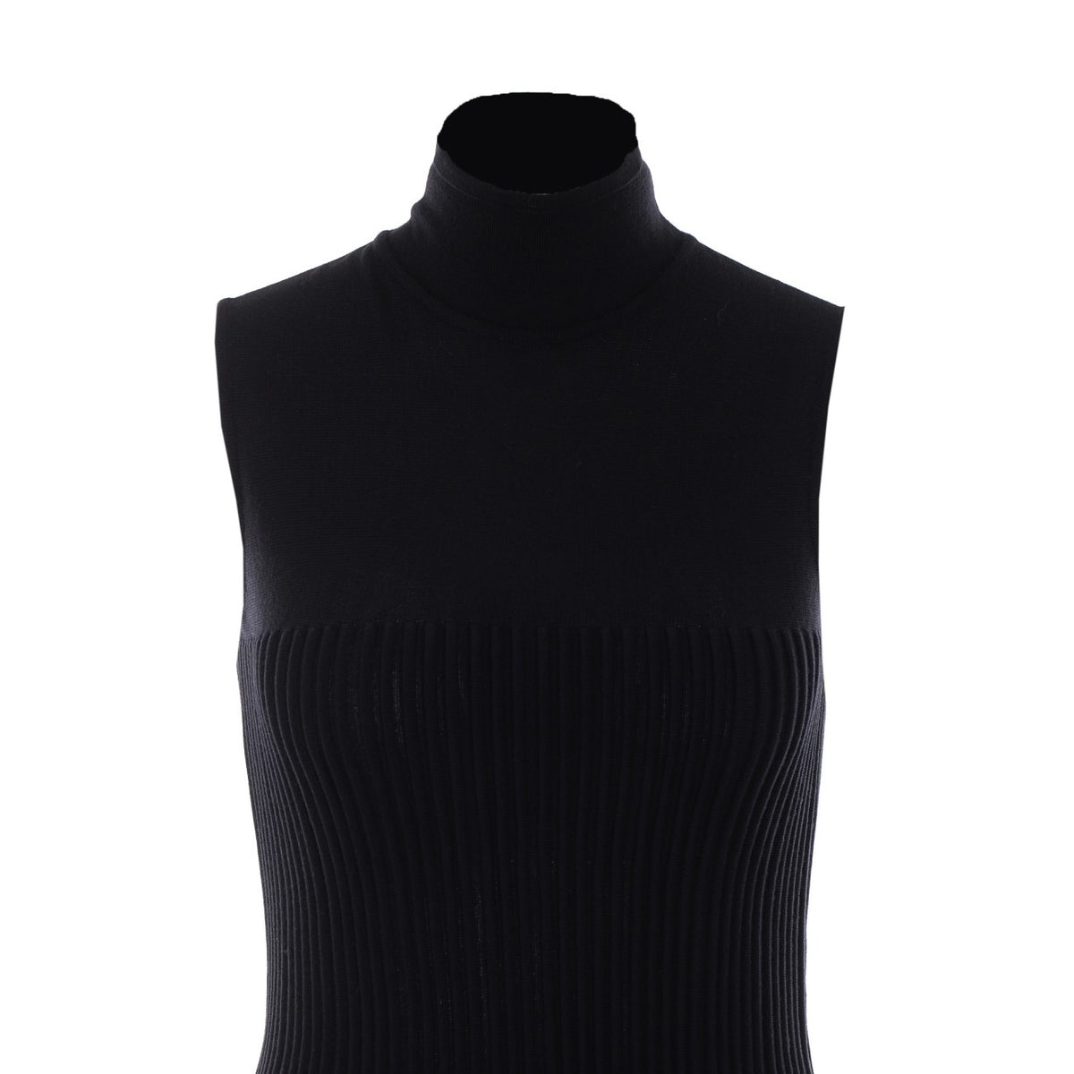Alaia Triangle Wool Knit Dress in Black - view 4