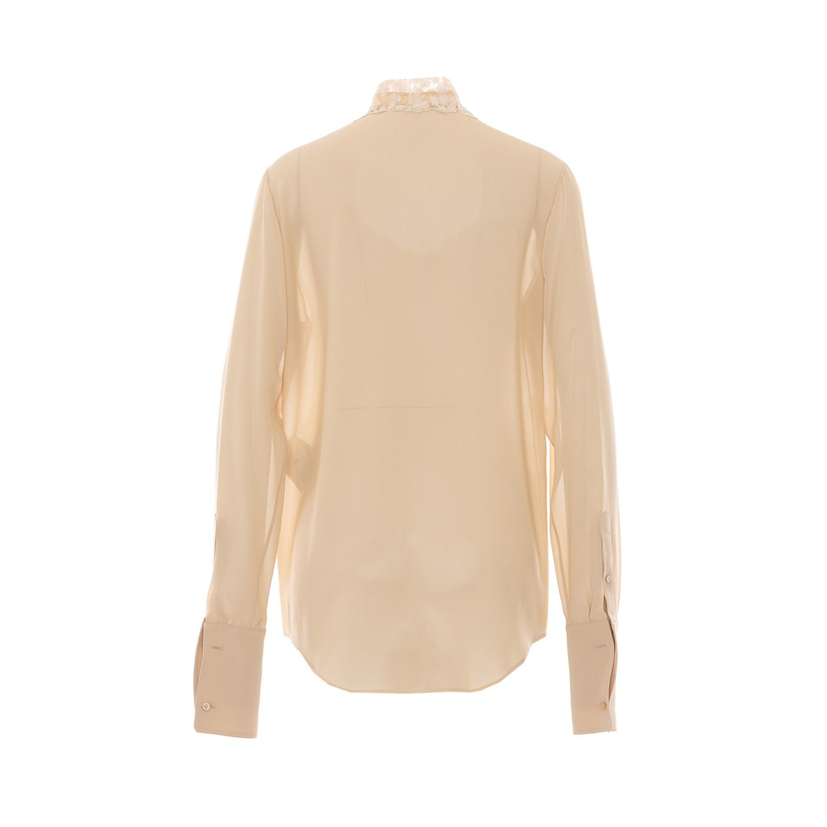 Fendi Women's Silk Georgette Lace Shirt in Beige - view 3