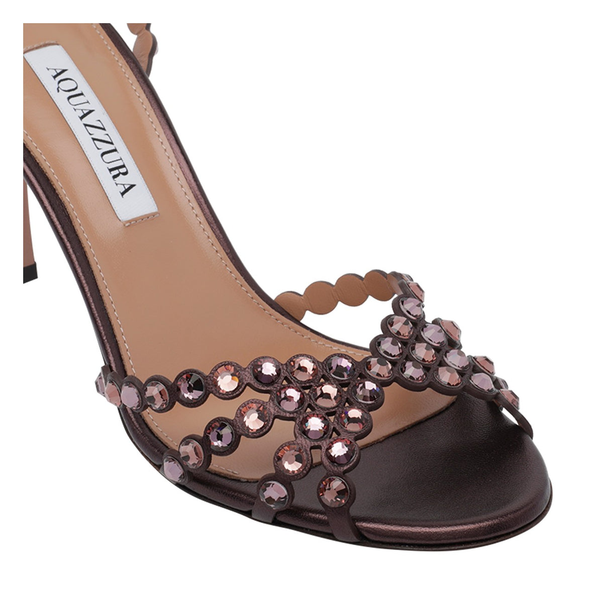 Aquazzura Women's Tequila Leather Pump Sandals in Purple - view 2