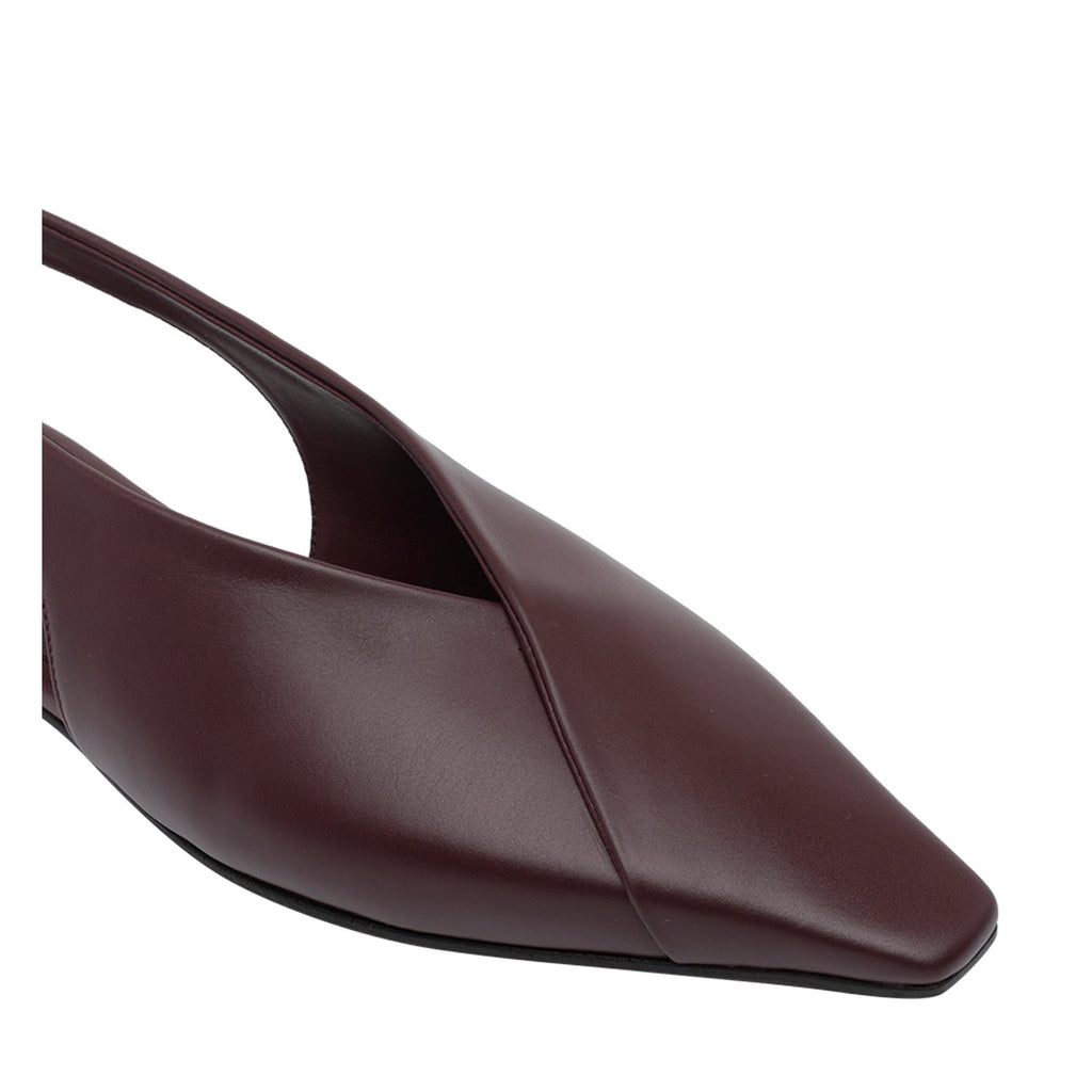 Brunello Cucinelli Women's Leather Slingback in Burgundy - view 2