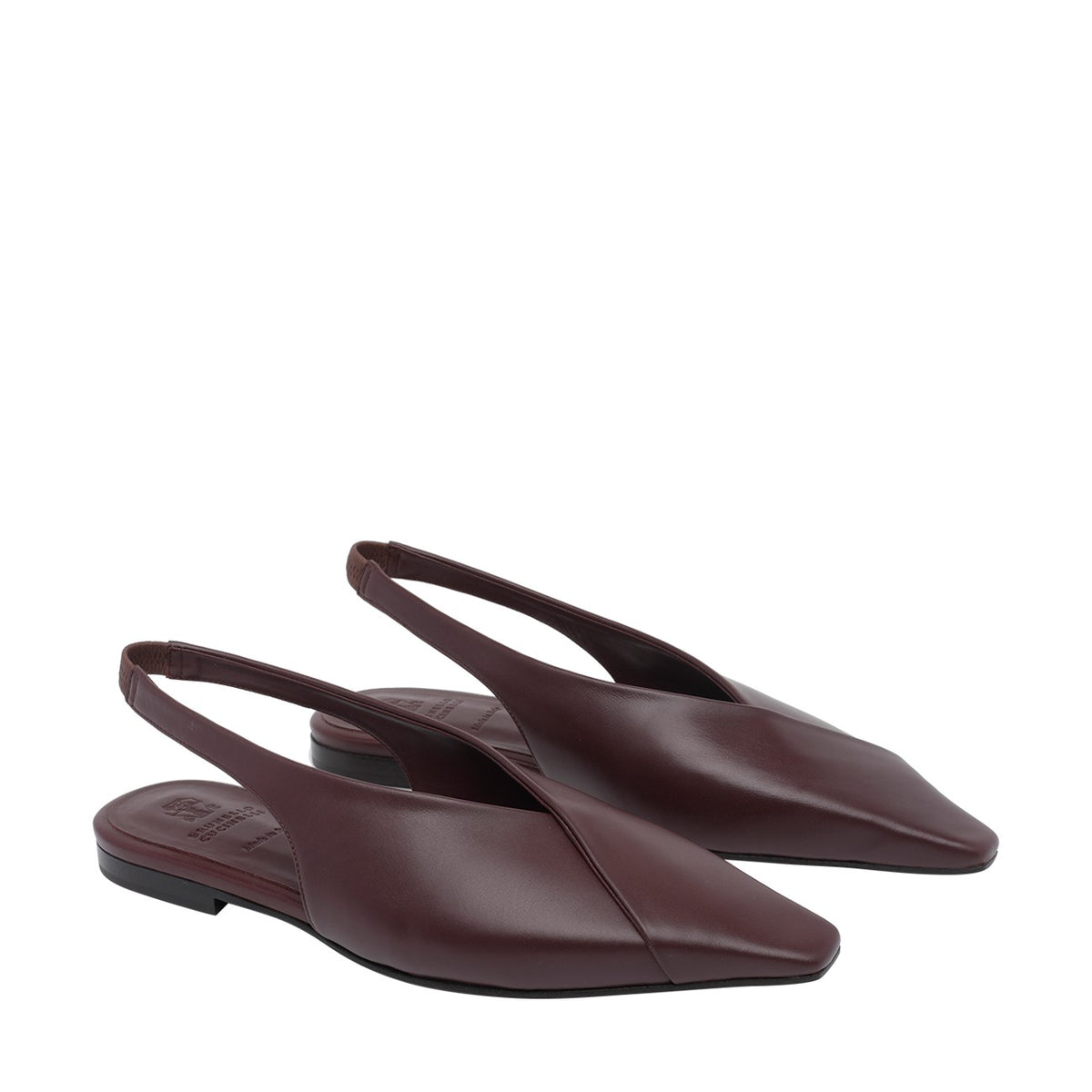 Brunello Cucinelli Women's Leather Slingback in Burgundy - view 3