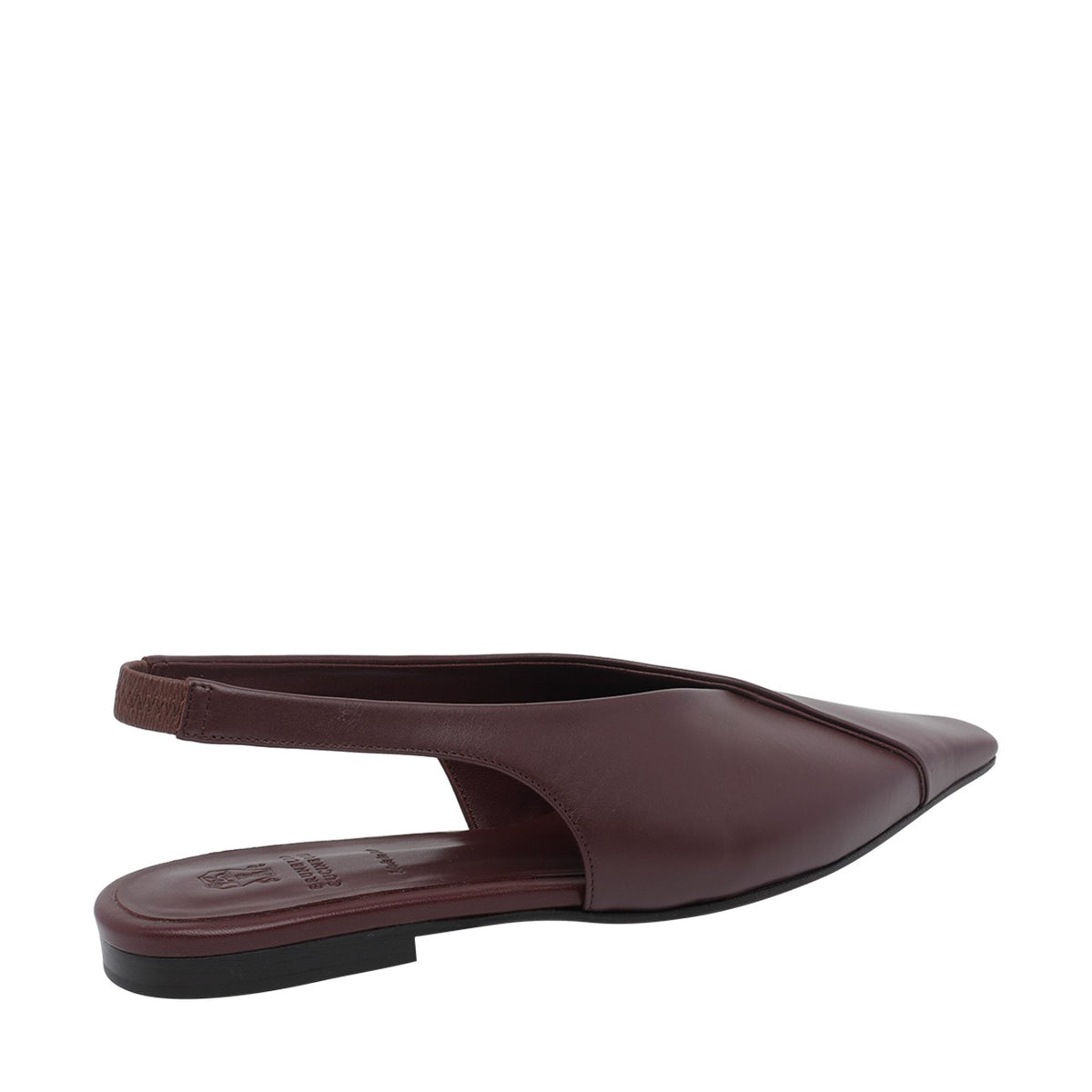 Brunello Cucinelli Women's Leather Slingback in Burgundy - view 4