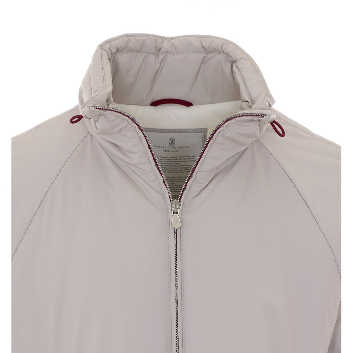Brunello Cucinelli Men's Nylon Jacket in Light Grey - view 4