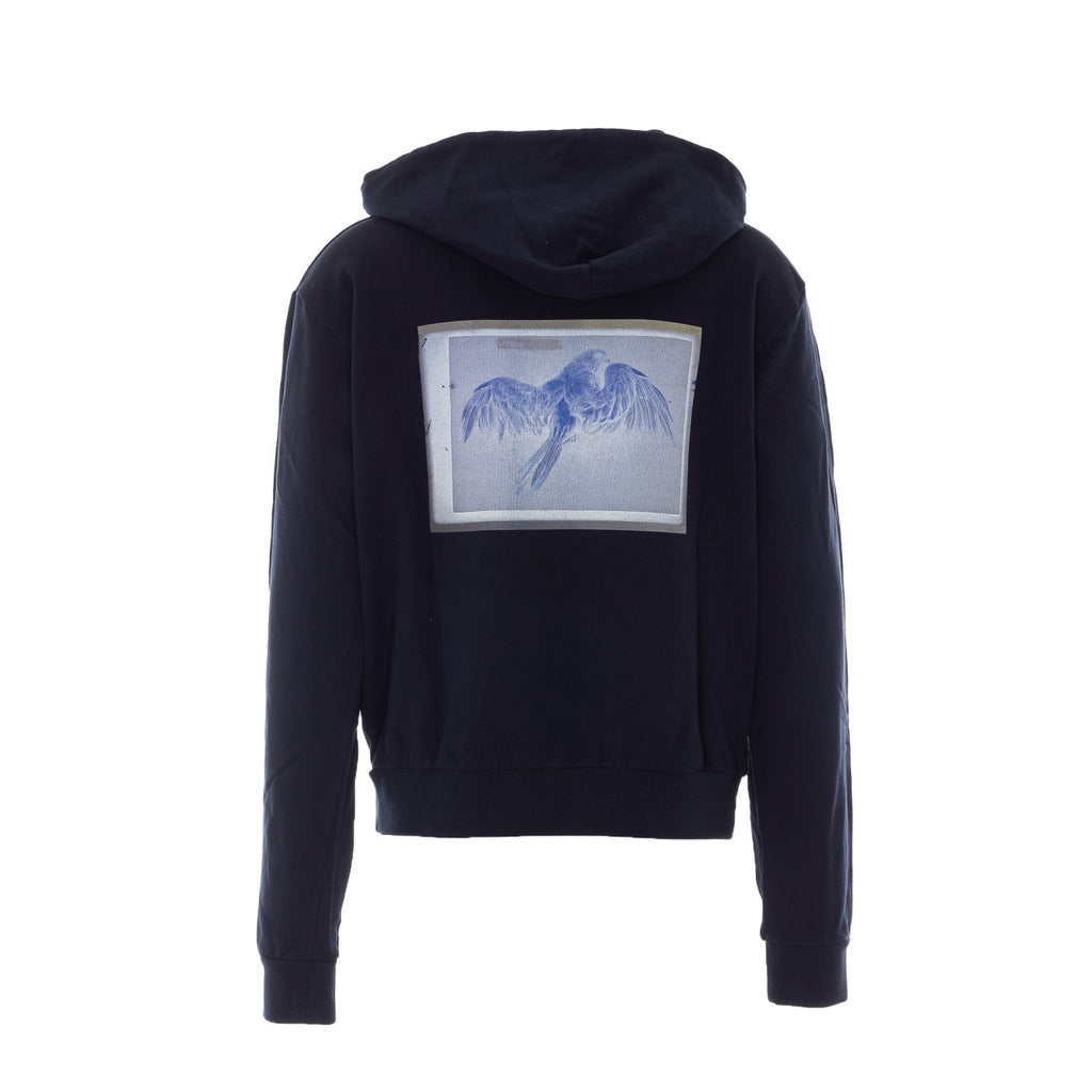 Maison Margiela Men's Cotton Hoodie in Navy Blue - view 2