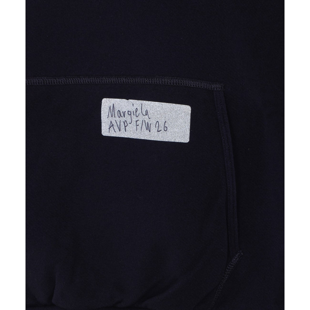 Maison Margiela Men's Cotton Hoodie in Navy Blue - view 3